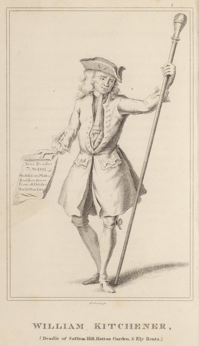 William Kitchener, Bedel de Saffron Hill, Hatton Garden y Ely Rents de English School