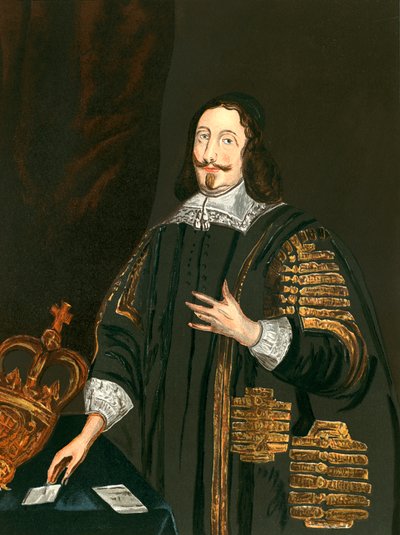 William Lenthall (litografía en color) de English School