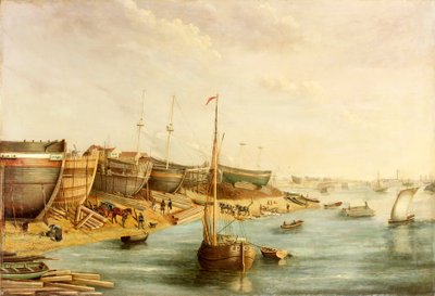 Astillero de William Piles, North Sands, c.1830 de English School