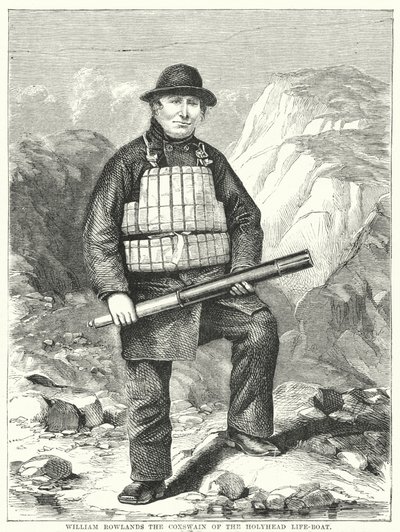 William Rowlands, el Timonel del Bote Salvavidas de Holyhead (grabado) de English School