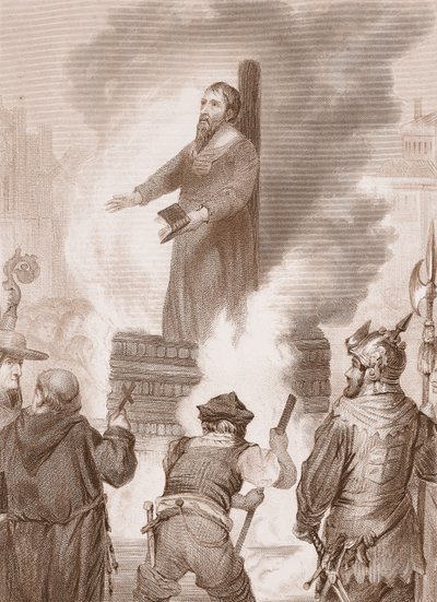 Ejecución de William Sawtre, atribuido a Arnold, grabado por W. French (litografía) de English School