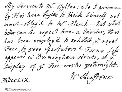 William Shenstone de English School