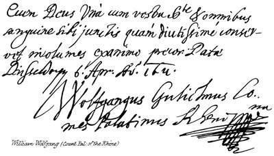 William Wolfgang (Conde Palatino del Rin) de English School