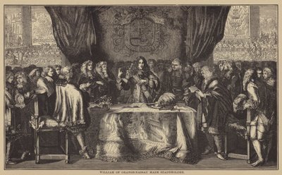 Guillermo de Orange-Nassau nombrado Stadtholder (grabado) de English School
