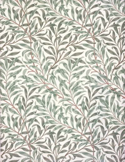 Rama de sauce, diseño de papel tapiz, 1874 de English School