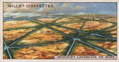 Tarjeta de Cigarrillos Wills representando un Paisaje Imaginario en Marte de English School