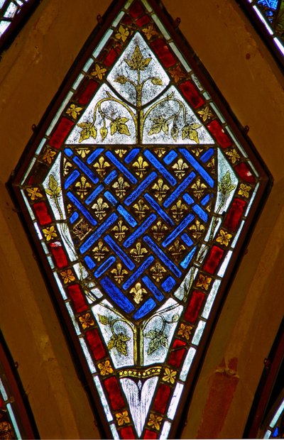 Ventana Ew que representa escudos - real de Francia - antiguo de English School