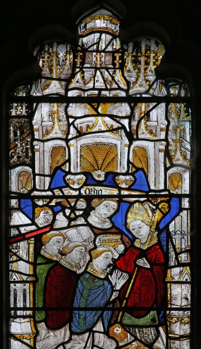 Ventana que representa los Siete Sacramentos: Orden Sagrado de English School