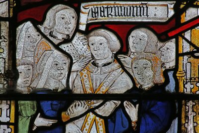Ventana que representa los Siete Sacramentos: Matrimonio de English School