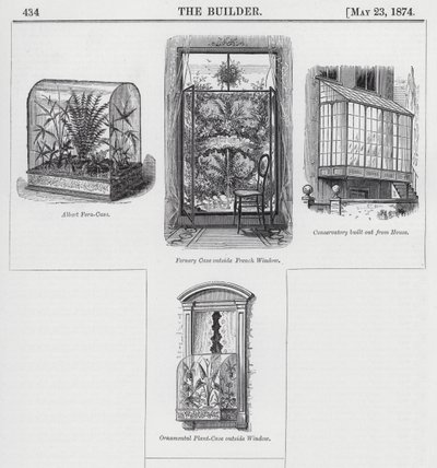 Jardinería de ventana (grabado) de English School