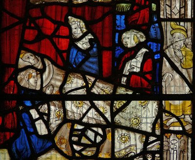 Ventana Nw que representa el nacimiento de San Martín de English School
