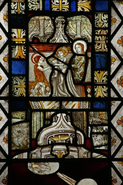 Ventana Sa que representa una escena de la infancia de San Juan Bautista de English School