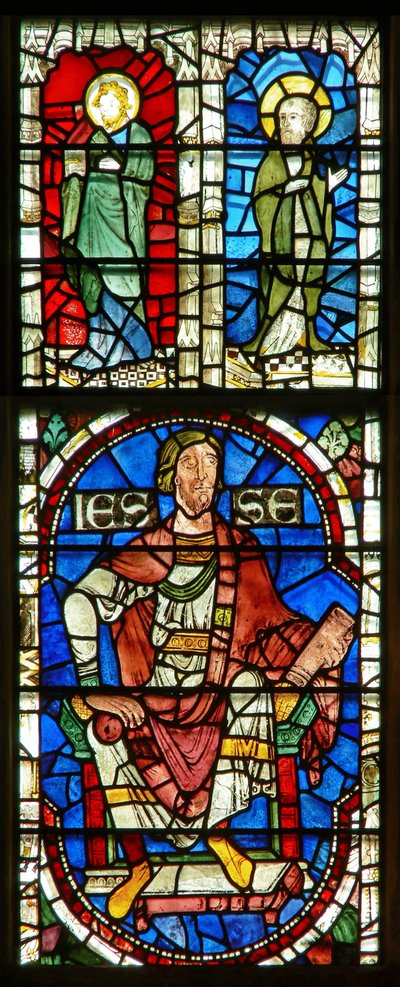 Ventana que representa a Jesé y dos santos de English School