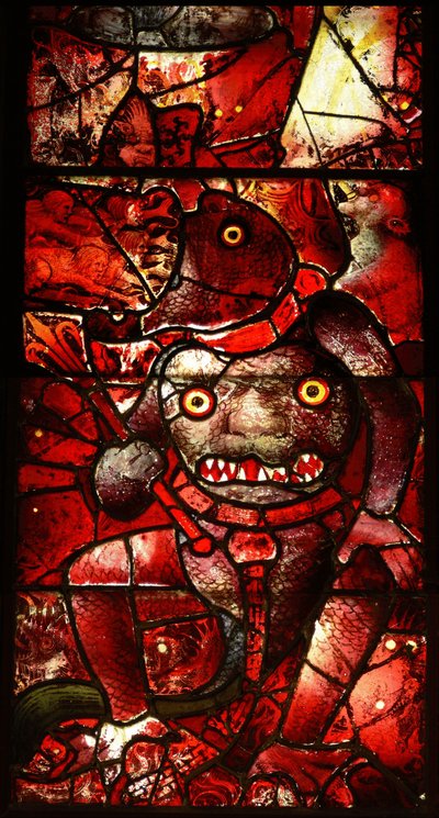 Ventana que representa a Satanás de English School
