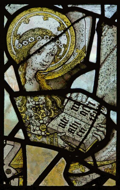 Ventana que representa a Santa Ana enseñando a leer a la Virgen - (detalle) de English School