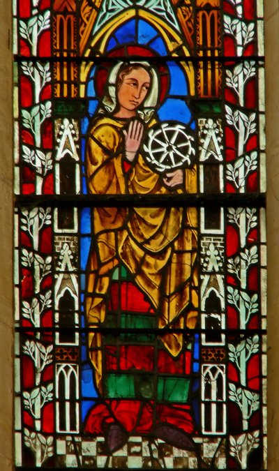 Ventana que representa a Santa Catalina de English School