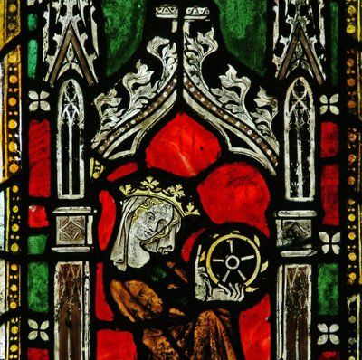 Ventana que representa a Santa Catalina de English School