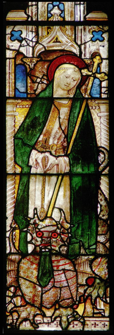 Ventana que representa a Santa Margarita de English School