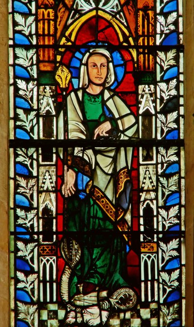 Ventana que representa a Santa Margarita de English School