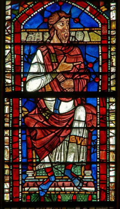 Ventana que representa una figura genealógica: Aminadab de English School