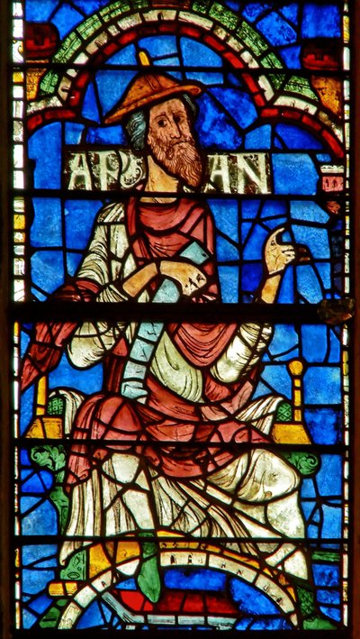Ventana que representa una figura genealógica: Aram de English School