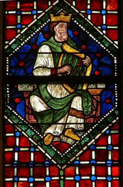 Ventana que representa una figura genealógica: David de English School