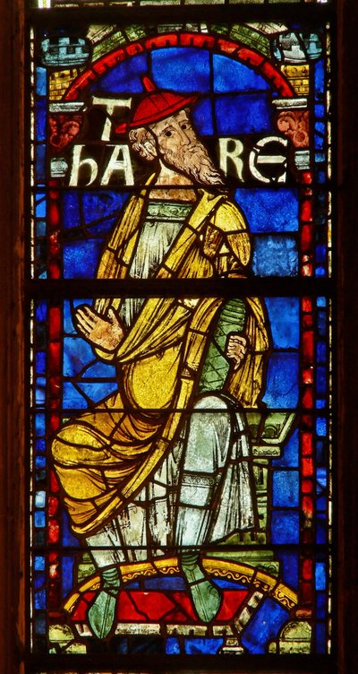 Ventana que representa una figura genealógica: Taré de English School