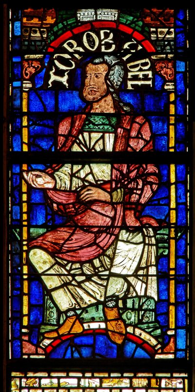 Ventana que representa una figura genealógica: Zorobabel de English School