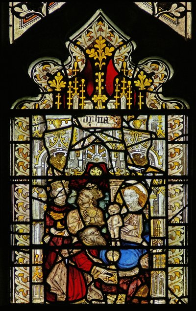 Ventana que representa la adoración de los Magos de English School