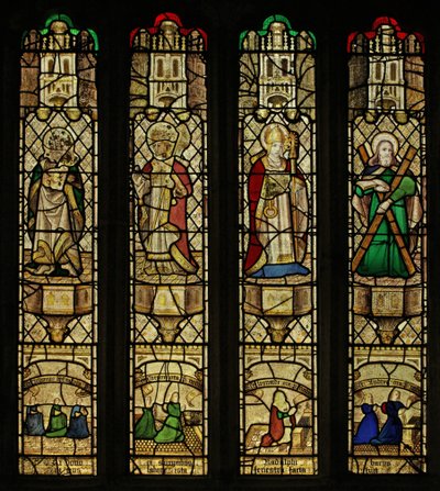 Ventana n2 que representa a San Juan, San Gregorio, San Leonardo y San Andrés de English School