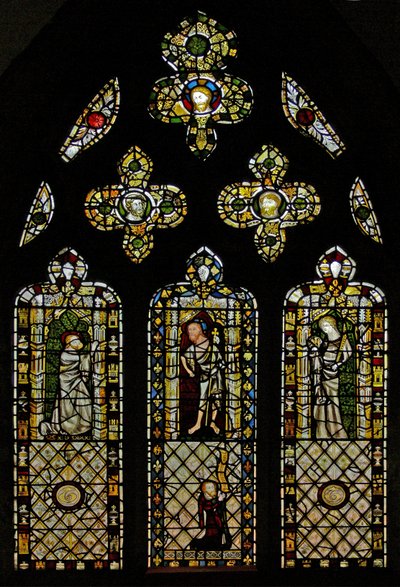 Ventana n2 que representa a Santo Tomás, Cristo, San Juan y el donante de English School