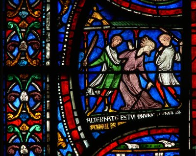 Ventana n2 que representa una escena de un milagro de Santo Tomás Becket: la historia de Matilda de Colonia de English School