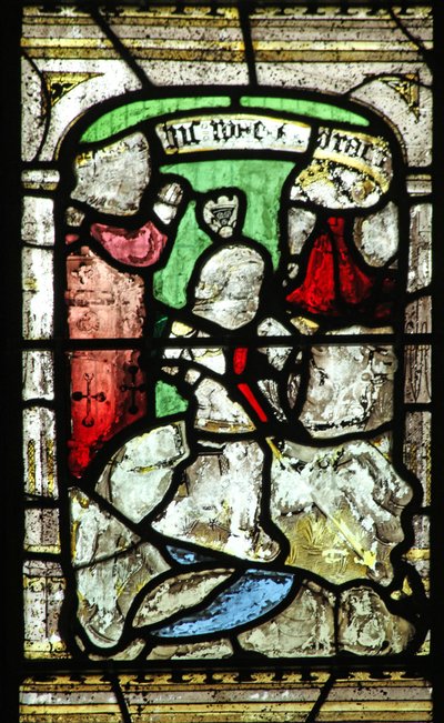 Ventana n6 que representa a San Jorge matando al dragón de English School