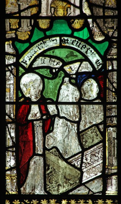 Ventana n6 que representa a San Jorge: la Virgen María lo restaura a la vida de English School