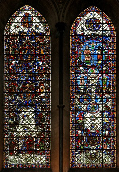 Ventana nave-S que representa el Árbol de Jesé: y otras escenas - ventana recompuesta de English School
