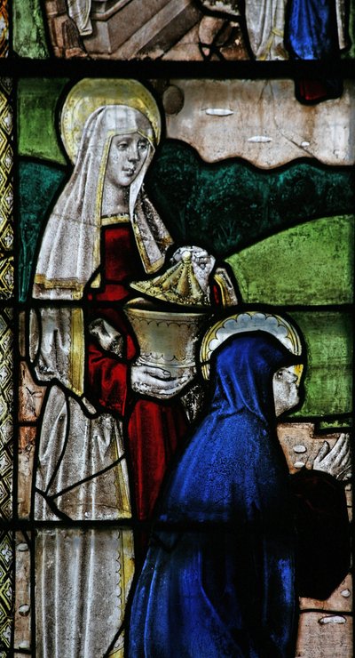 Ventana s3 que representa una escena de la Resurrección: las Santas Mujeres en la Tumba de English School