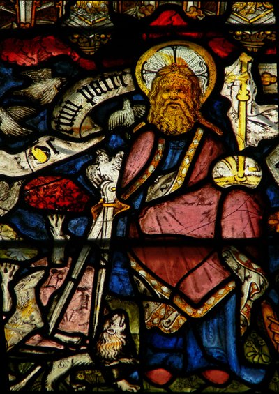 Ventana w24 que representa el Te Deum - Dios Padre y Creador de English School