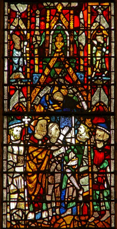 Ventana w26 que representa a San Nicolás suplicando al Emperador de English School