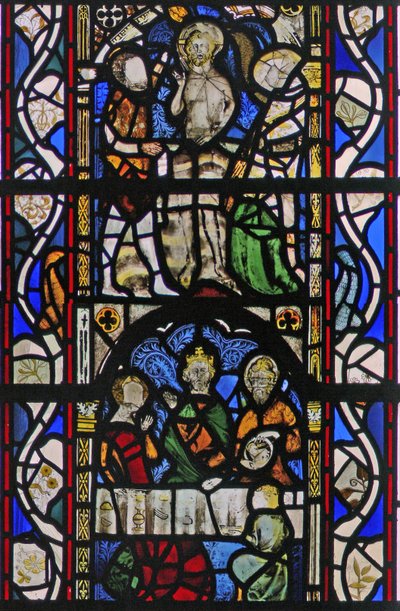 Ventana w43 que representa a San Juan Bautista en el Bautismo de Cristo en el Río Jordán de English School