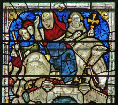 Ventana w5 que representa una escena de la vida de San William de English School