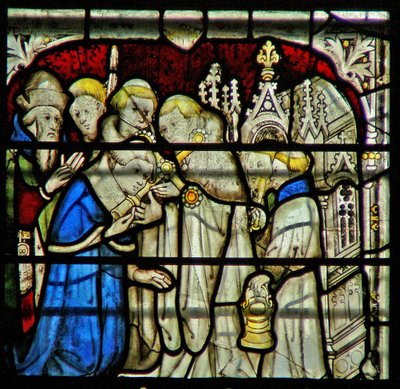 Ventana w5 que representa una escena de la vida de San William de English School