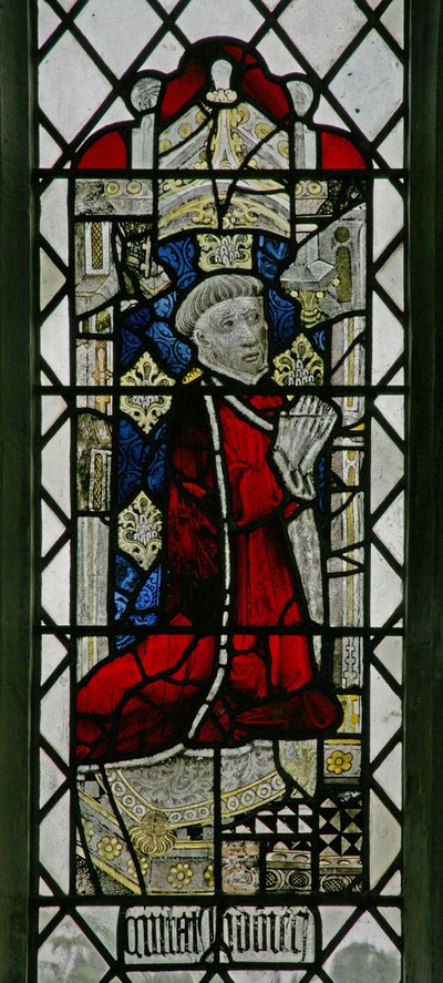Ventana w6 que representa a un donante - John Gedney de English School