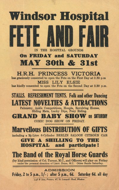 Hospital de Windsor, fiesta y feria de English School