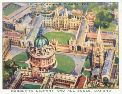 Alas sobre el Imperio: Radcliffe Library and all Souls, Oxford (litografía en color) de English School