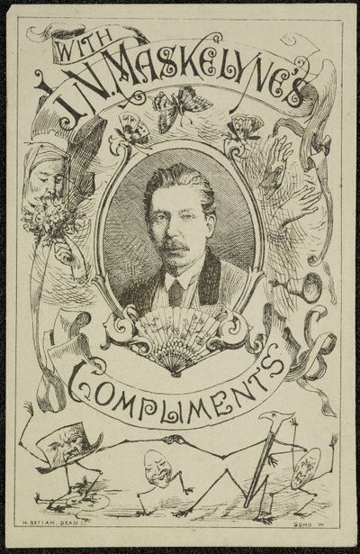 Con los cumplidos de J. N. Maskelyne, c.1875 (grabado) de English School