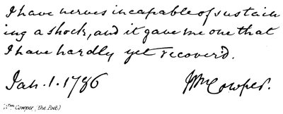 Wm Cowper, (el Poeta) de English School