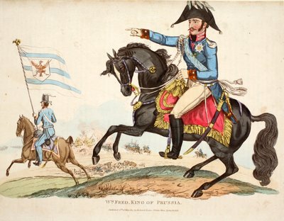 Wm Fred. Rey de Prusia, ilustración de Un Relato Histórico de la Batalla de Waterloo por William Mudford, 1816 de English School