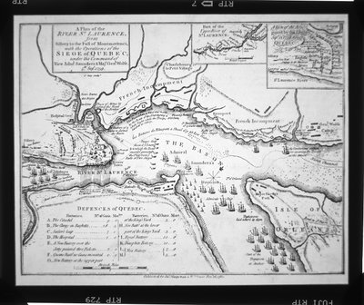 Plan de Wolfe para el asedio de Quebec en 1759 de English School