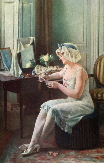 Mujer leyendo una carta de English School