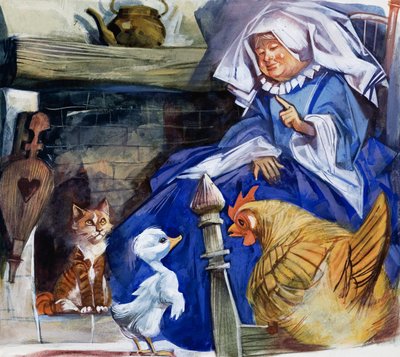 Mujer con animales de granja de English School
